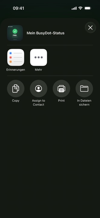 BusyDot-App: Status teilen über das Blatt des Systems